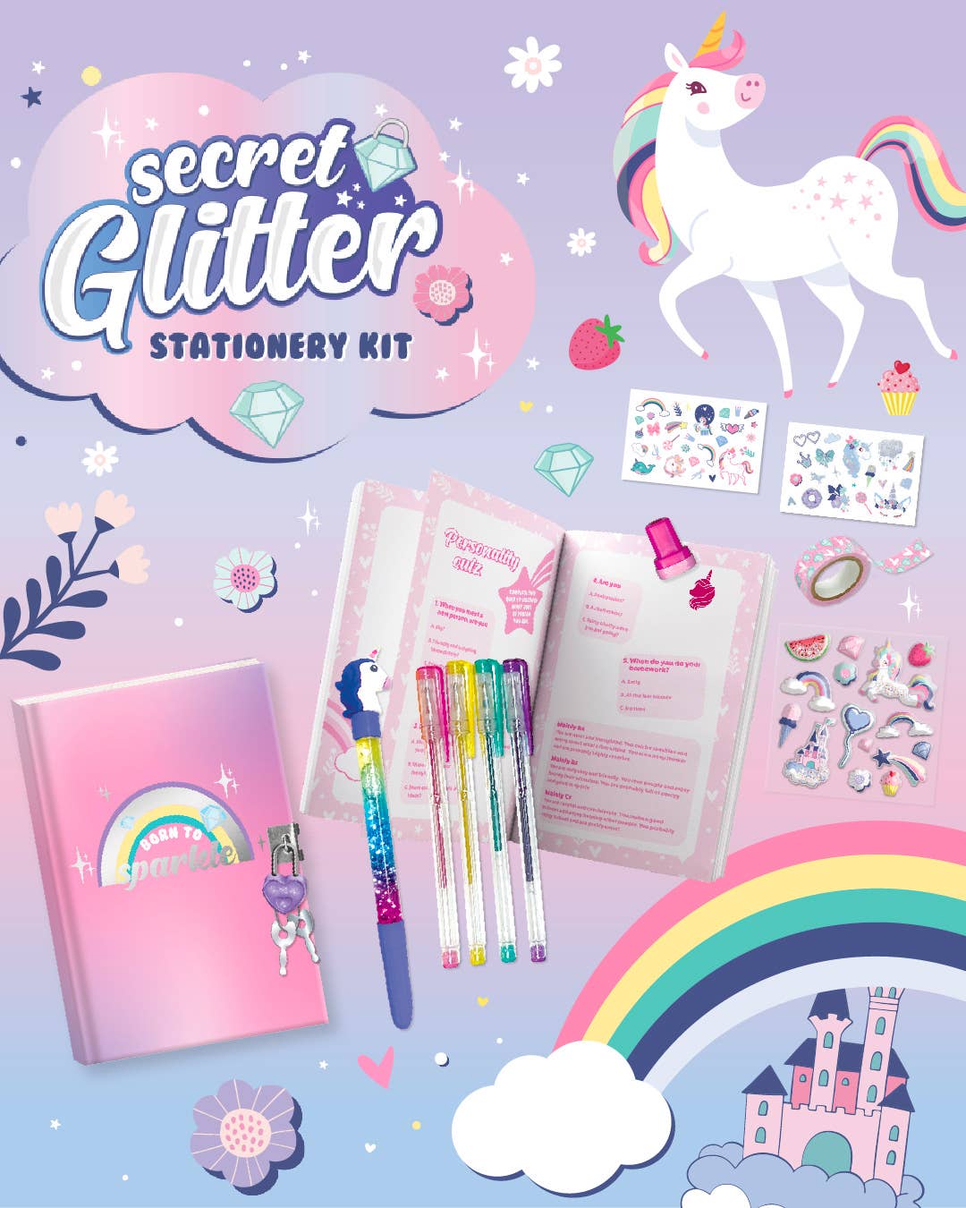 Secret Glitter Stationery Kit