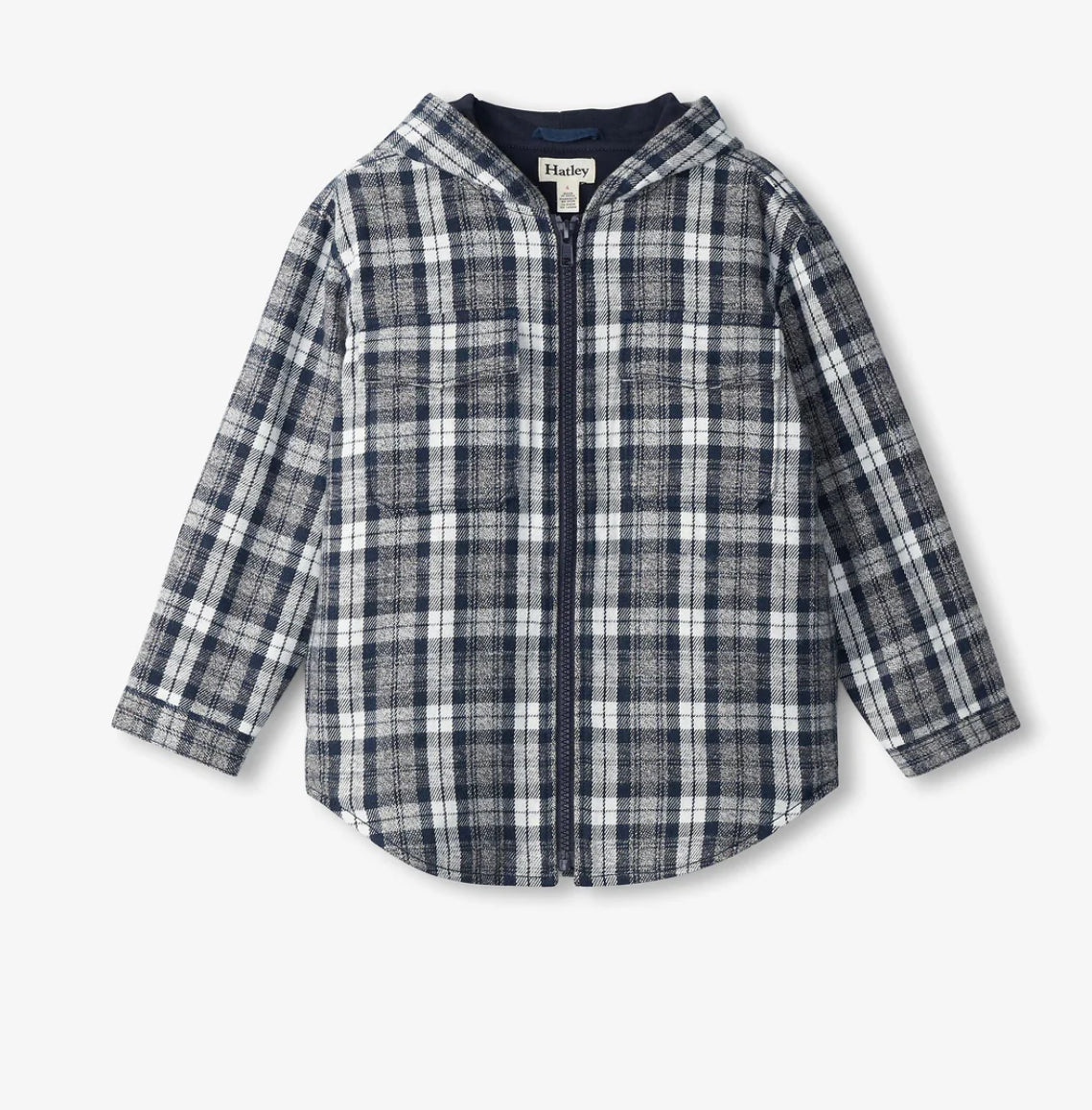 Boys Salute Plaid Lined Hooded Jacket
