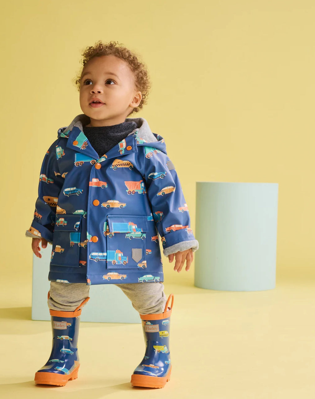 Baby & Toddler Boys Driving Cars Button-Up Rain Jacket
