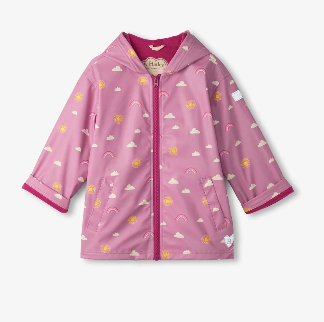 Girls Sun Charms Zip-Up Rain Jacket