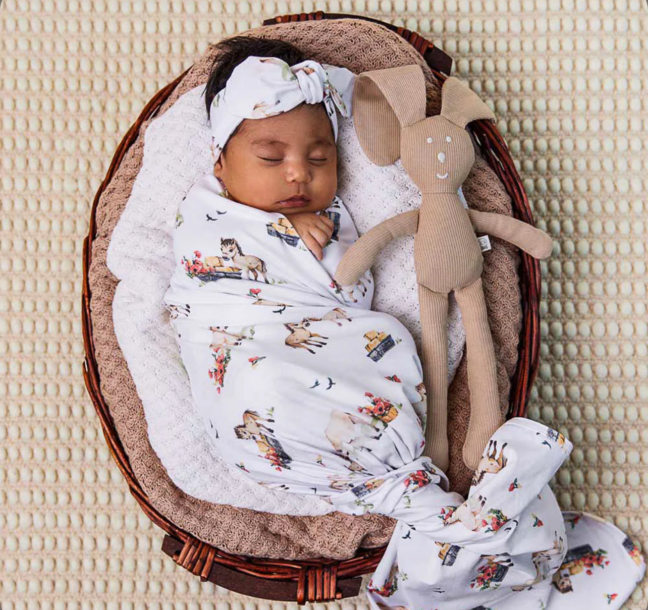 Pony Pals Organic Jersey Wrap & Topknot Set