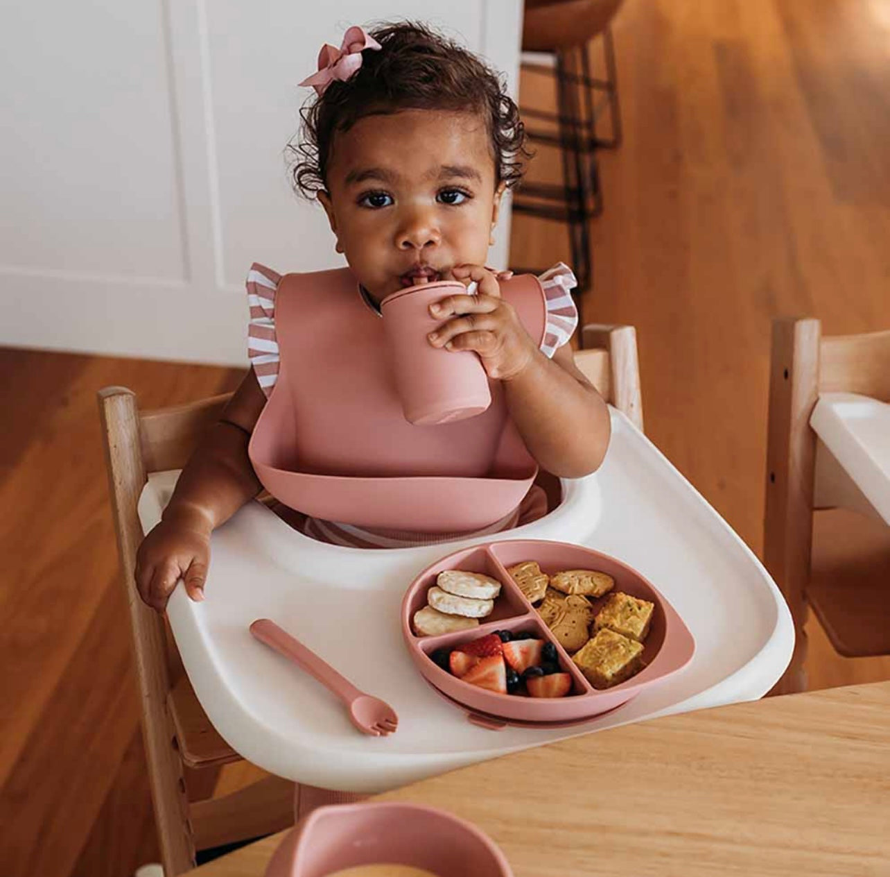 Silicone Suction Plate - Rose