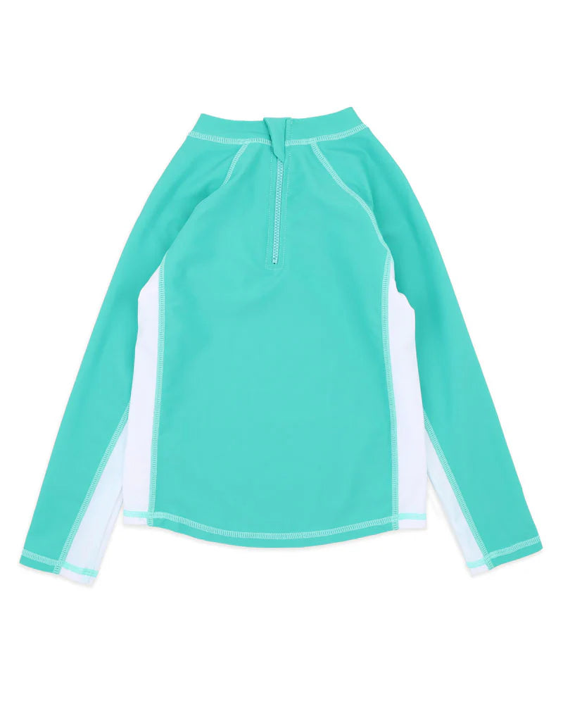 BOYS TEAL GREEN LS RASH TOP