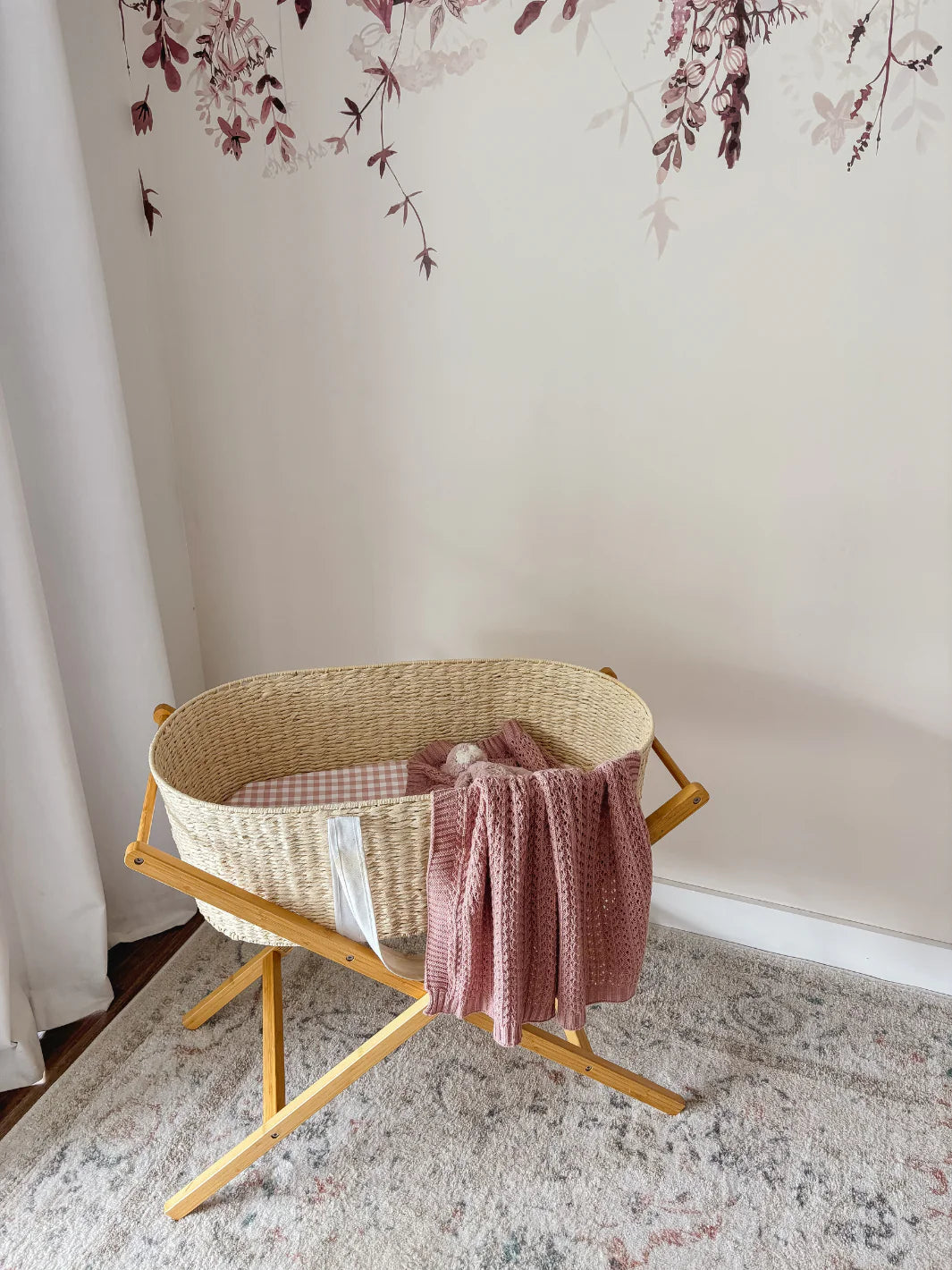 WATERPROOF BASSINET SHEETS - PINK GINGHAM