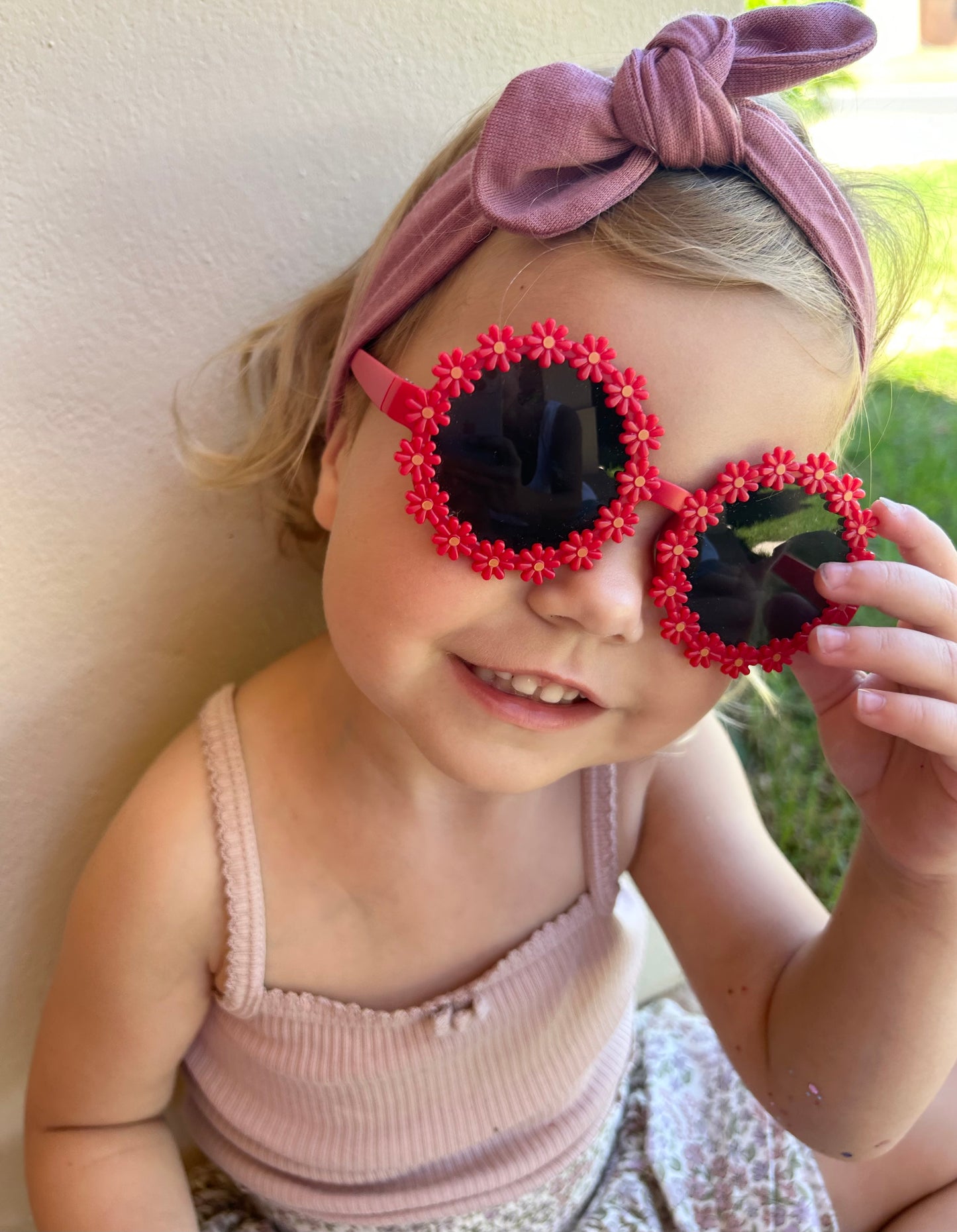 Kids Flower Sunnies - Red