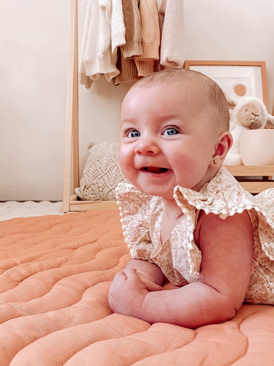 Peach Nectar Linen Playmat