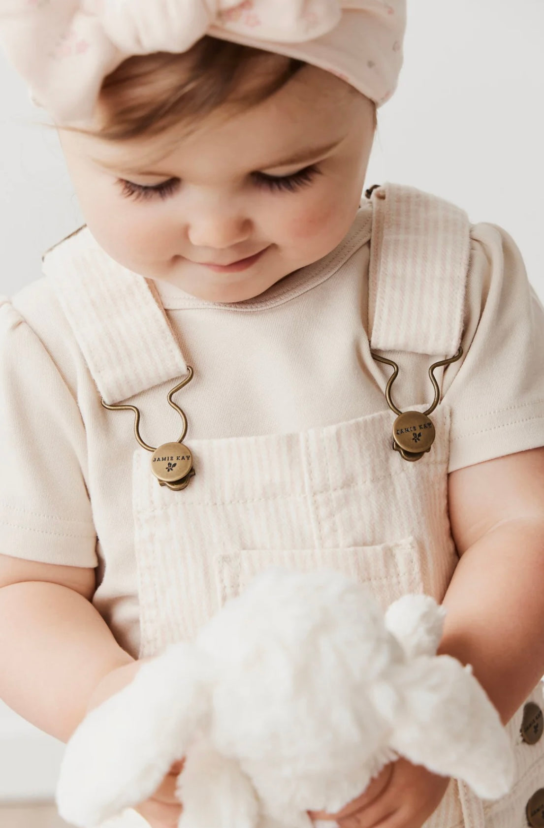 Chase Short Overall - Powder Pink/Egret