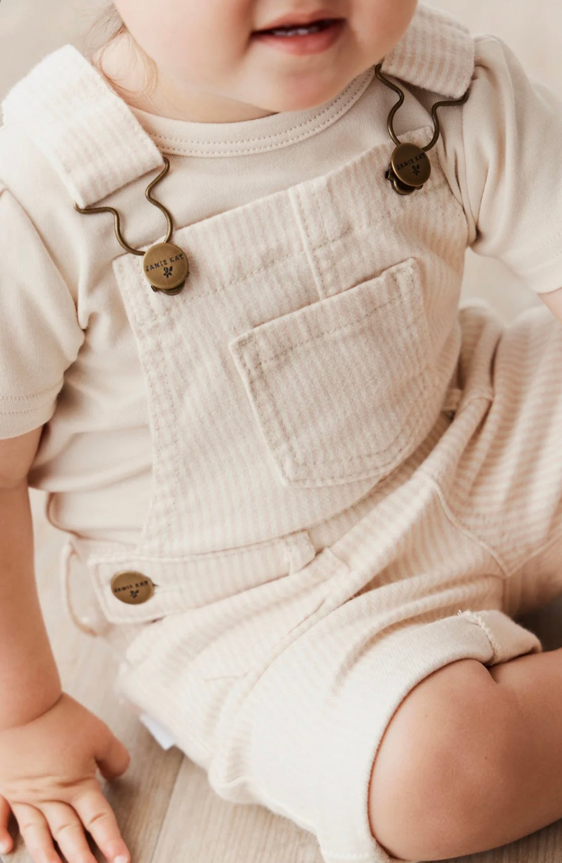 Chase Short Overall - Powder Pink/Egret