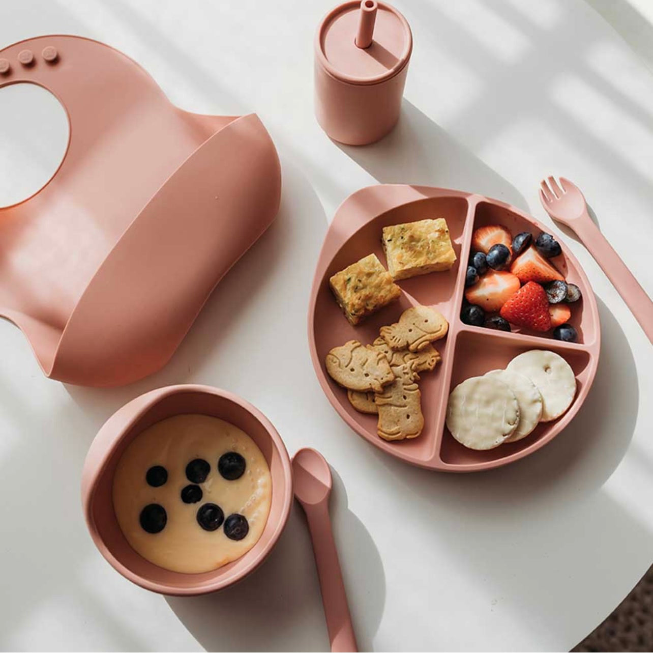 Silicone Suction Plate - Rose