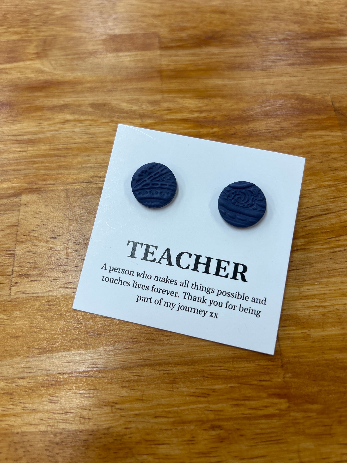 Teacher Earrings - Navy