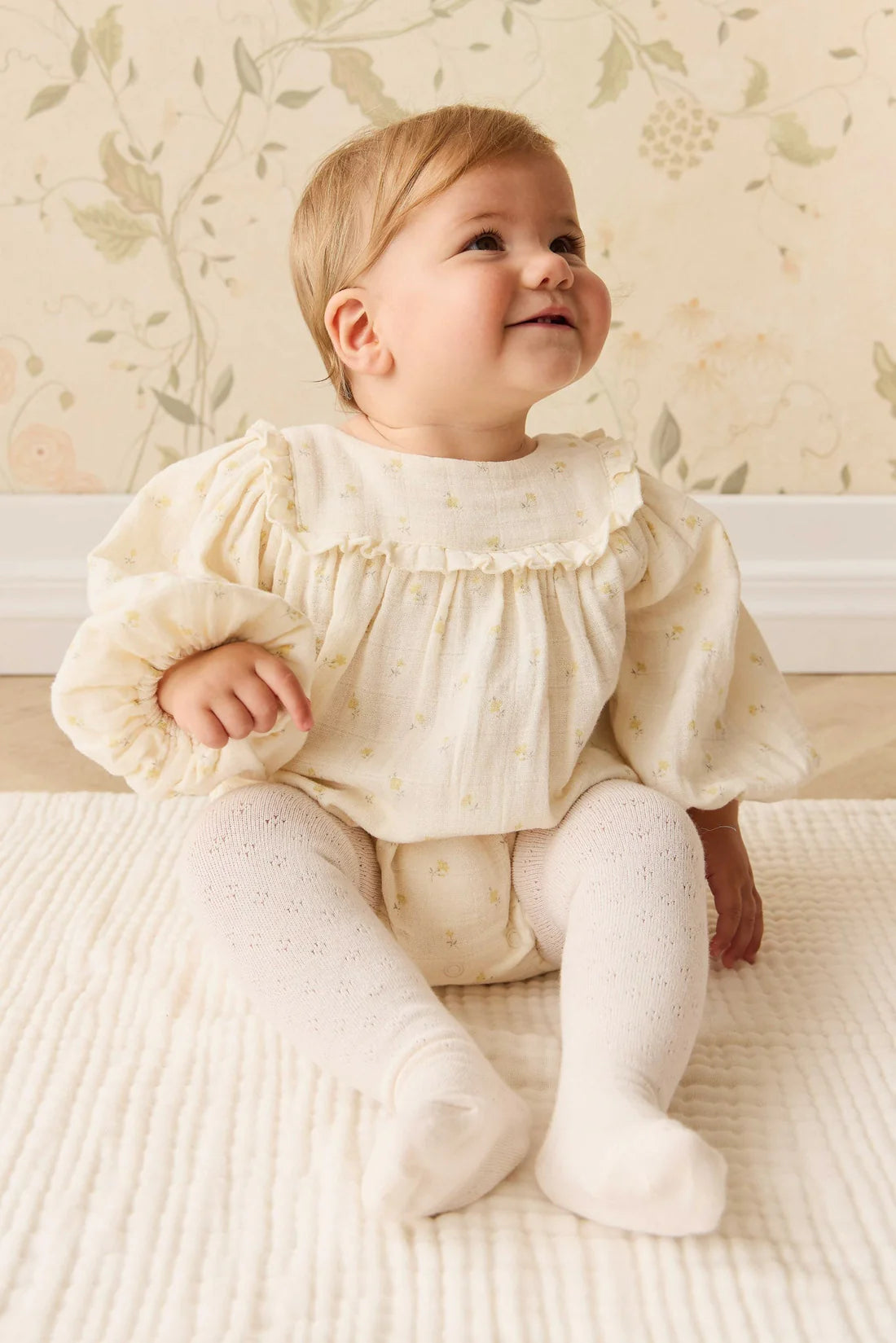 Organic Cotton Muslin Frances Playsuit - Vintage Ditsy