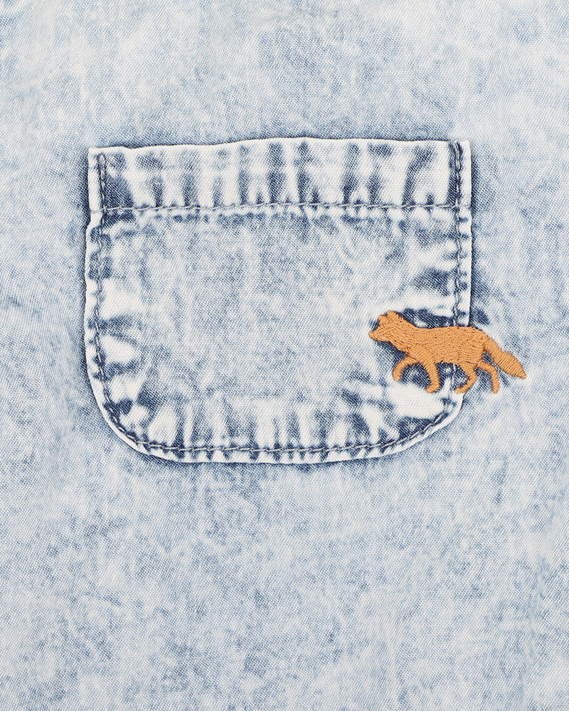 ACID WASH DENIM ROMPER