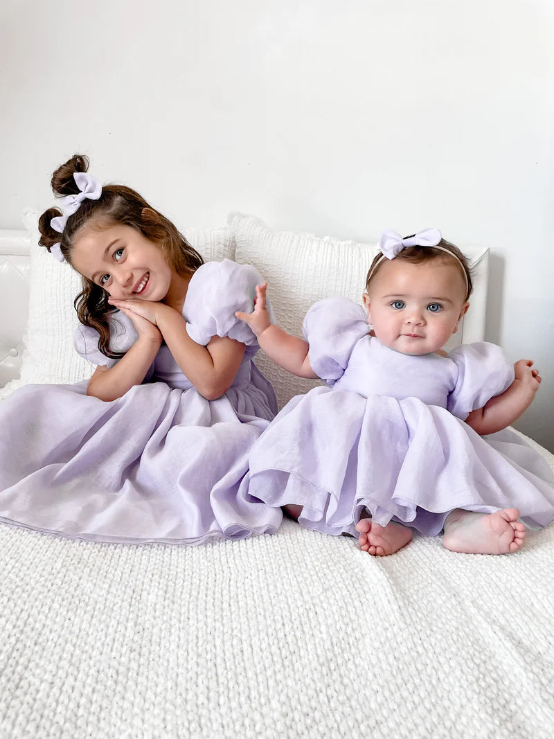 Lucy Puff Sleeve Lilac Baby Dress
