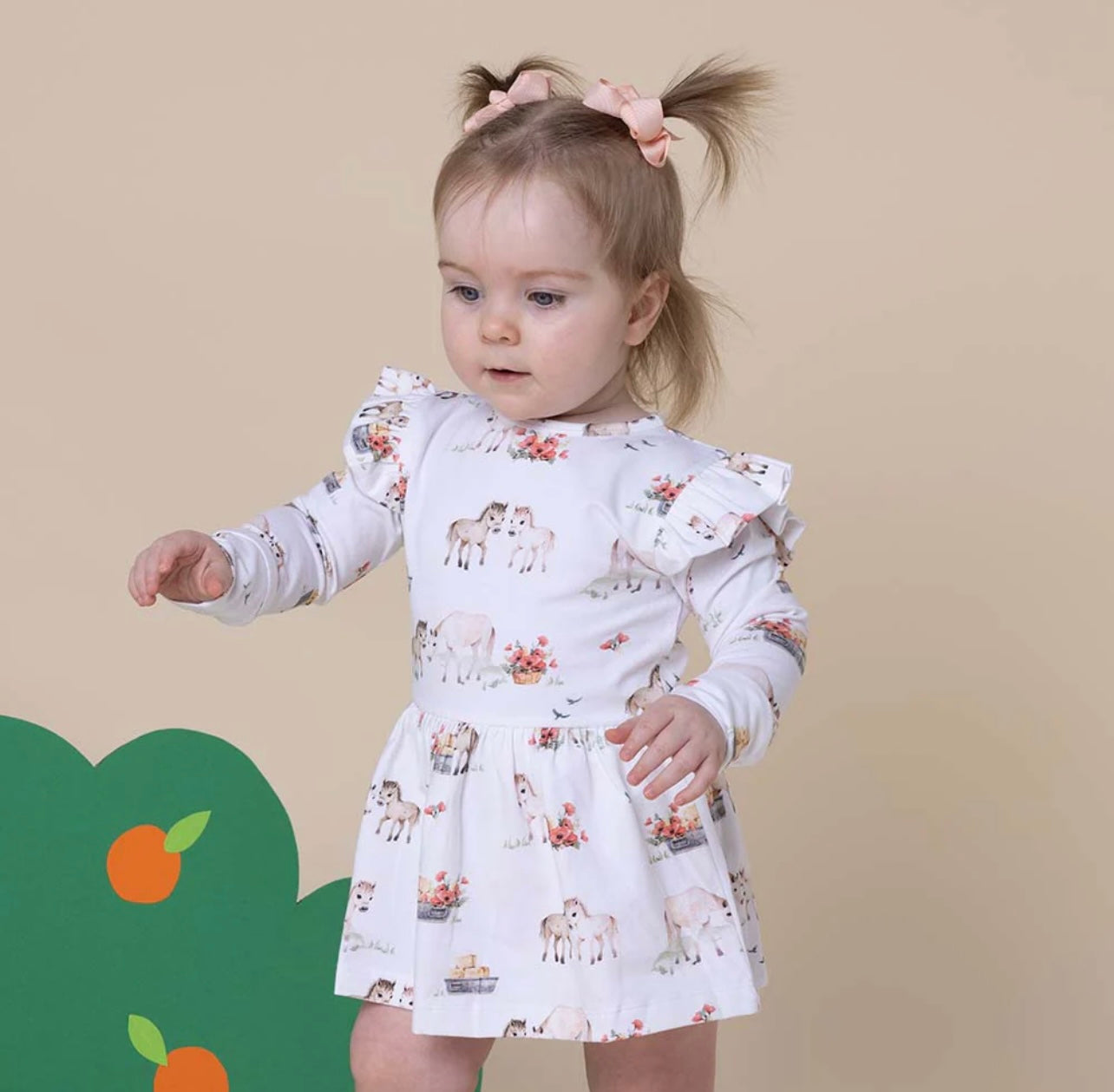 Pony Pals Long Sleeve Organic Dress