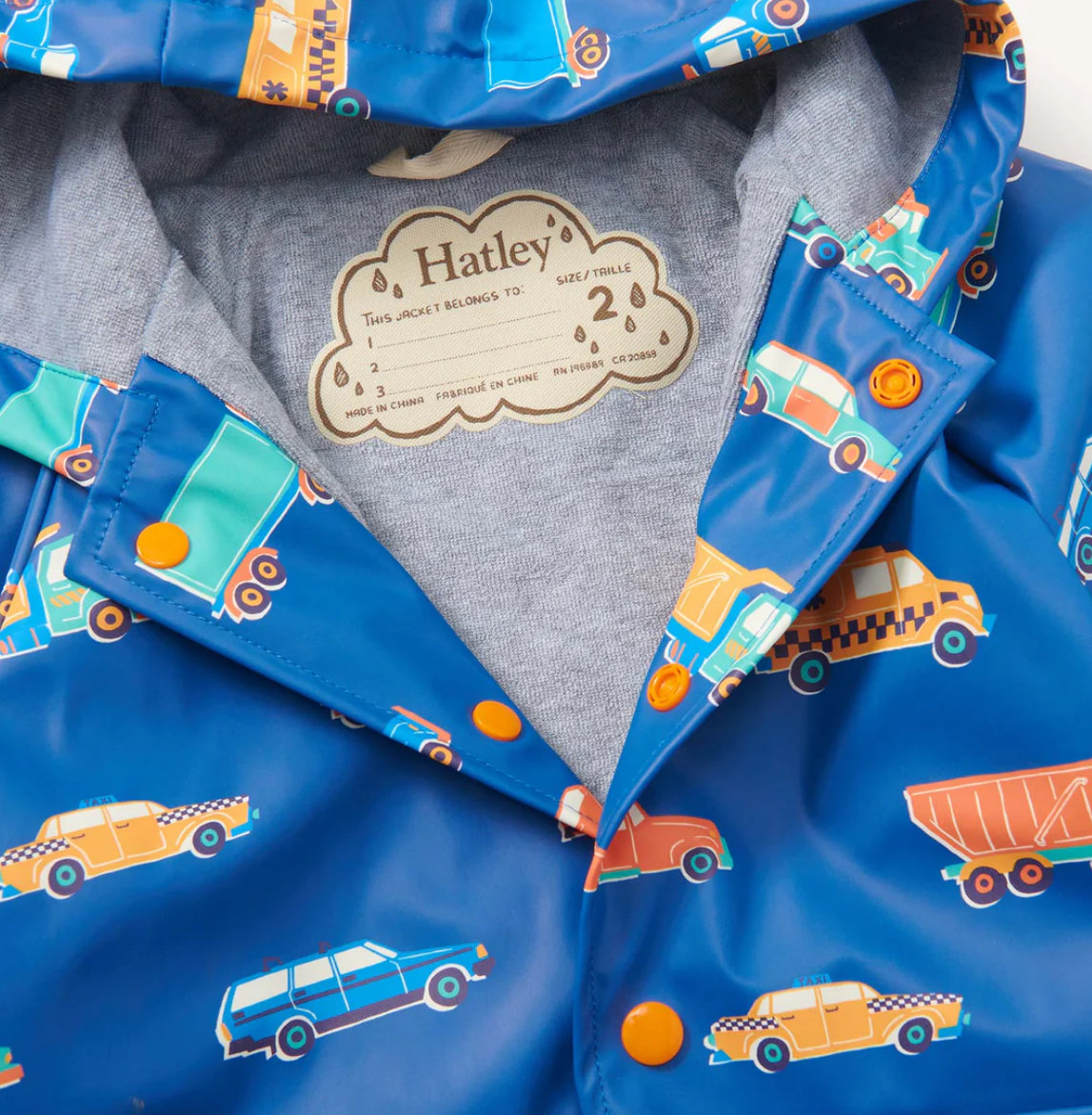 Baby & Toddler Boys Driving Cars Button-Up Rain Jacket
