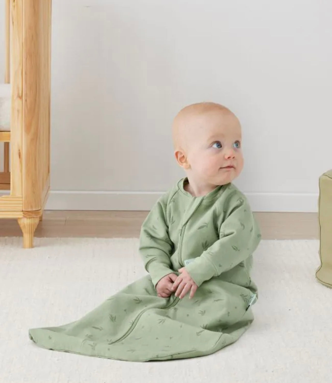 Jersey Sleeping Bag 1.0 TOG Sleeved - Willow - 3-12M
