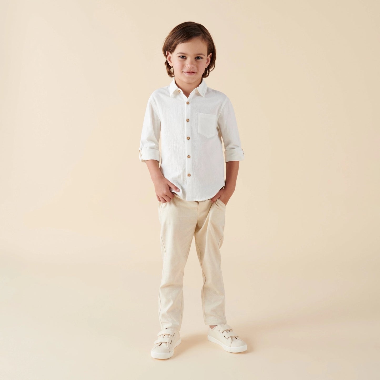 Archie L/S Button Shirt - Ivory