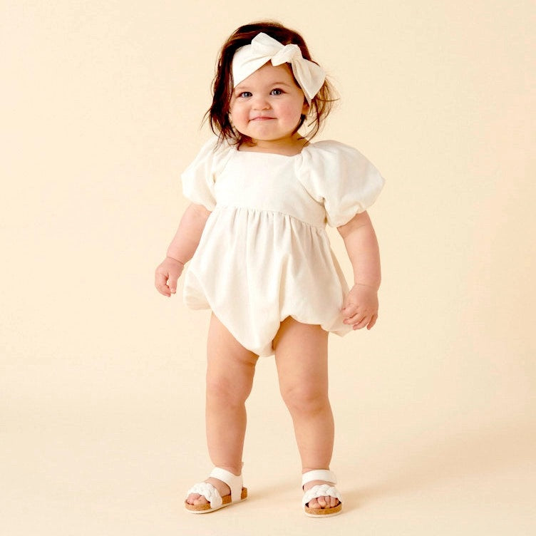 Grace Tie Back Romper - Ecru