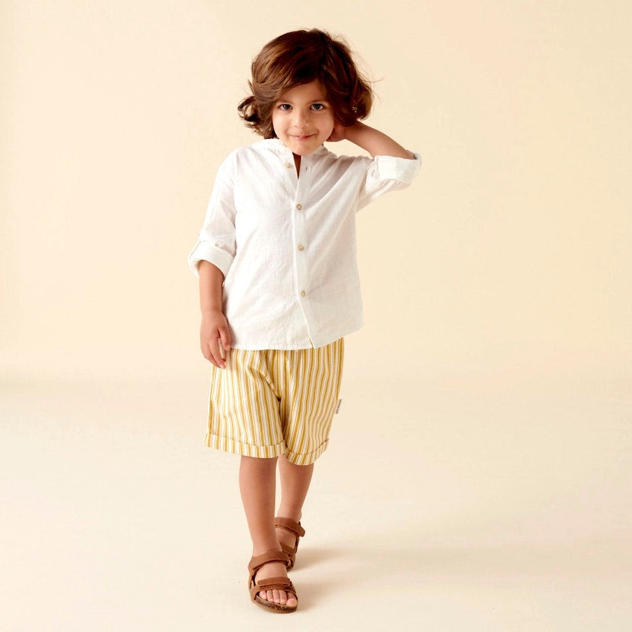 Charlie Stripe Shorts - Mustard