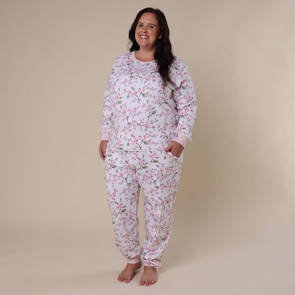 Cherry Blossom Organic Womens Long Sleeve PJ Set