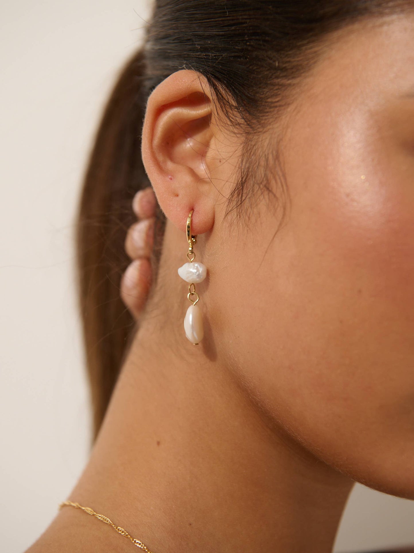 Aura Pearl 18K Gold Plated Earrings