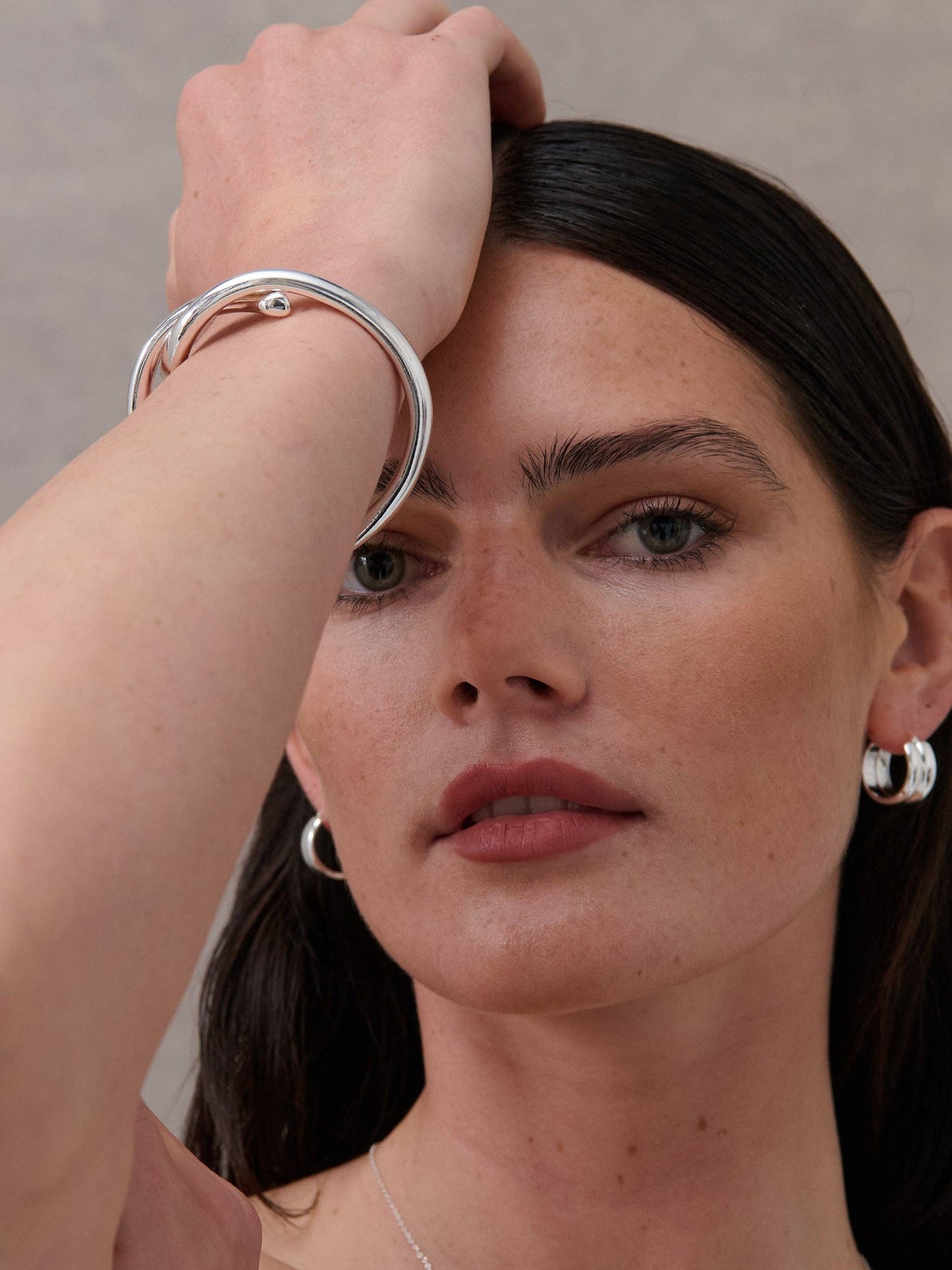 Wave Sterling Silver Plated Open Bangle