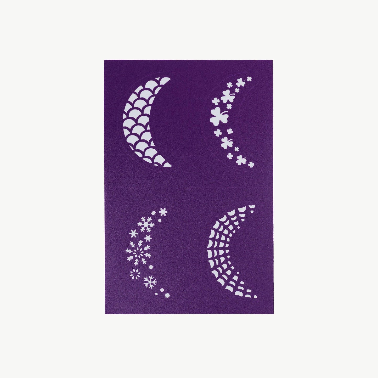 Oh Flossy Reusable Adhesive Face Paint & Makeup Stencils - Purple