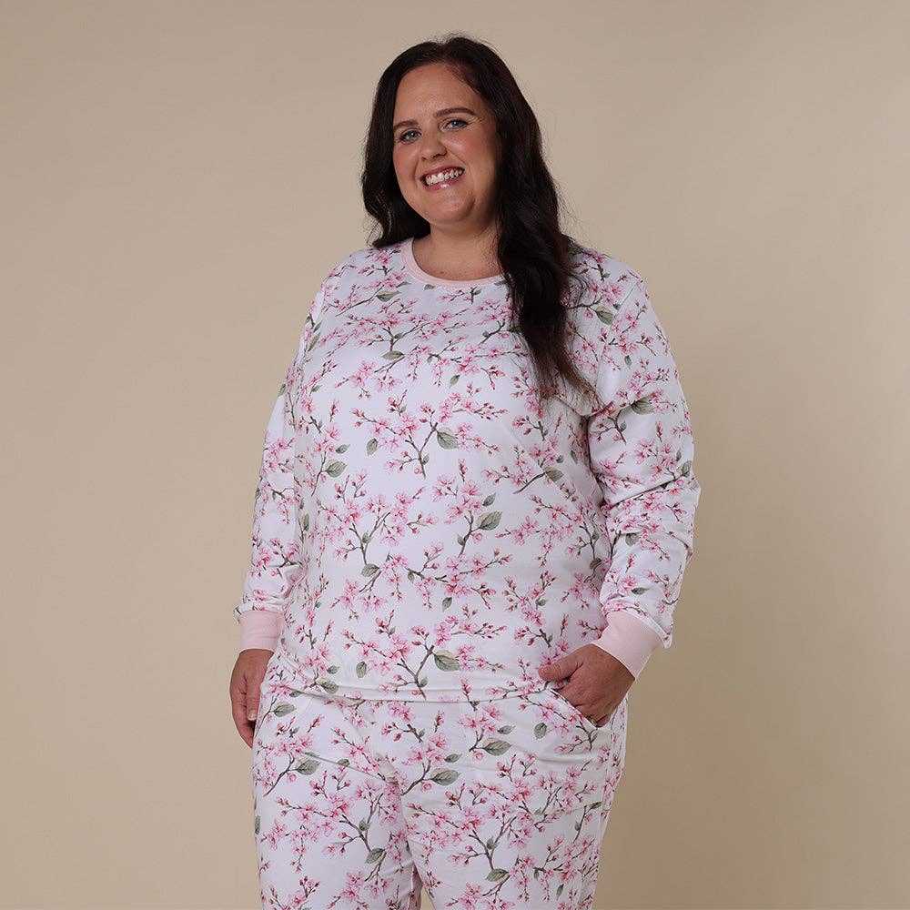 Cherry Blossom Organic Womens Long Sleeve PJ Set