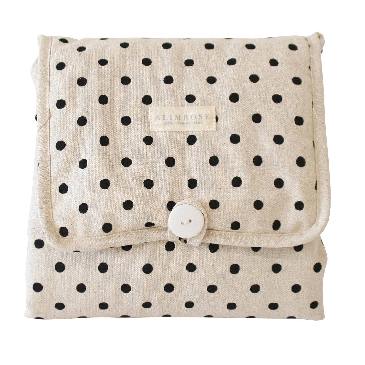 Little Traveller Change Mat Black Linen Spot