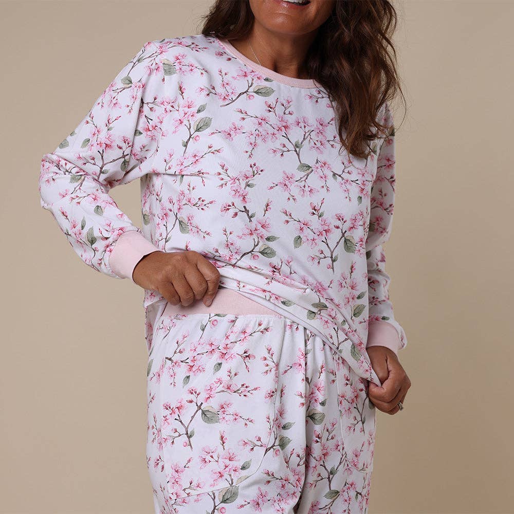 Cherry Blossom Organic Womens Long Sleeve PJ Set