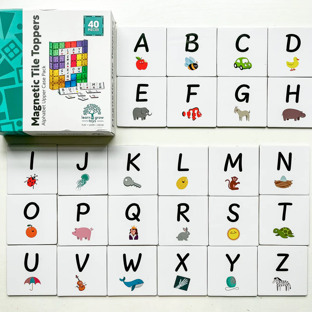 Magnetic Tile Topper | Alphabet Upper Case Pack (40 piece)