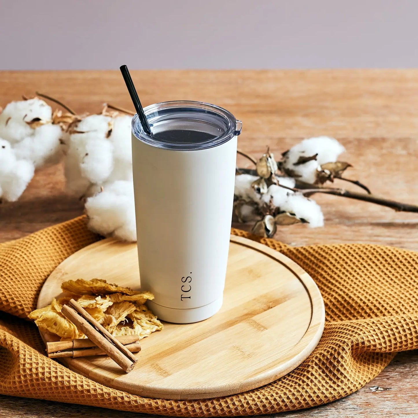 Insulated Smoothie Cup With Straw | White