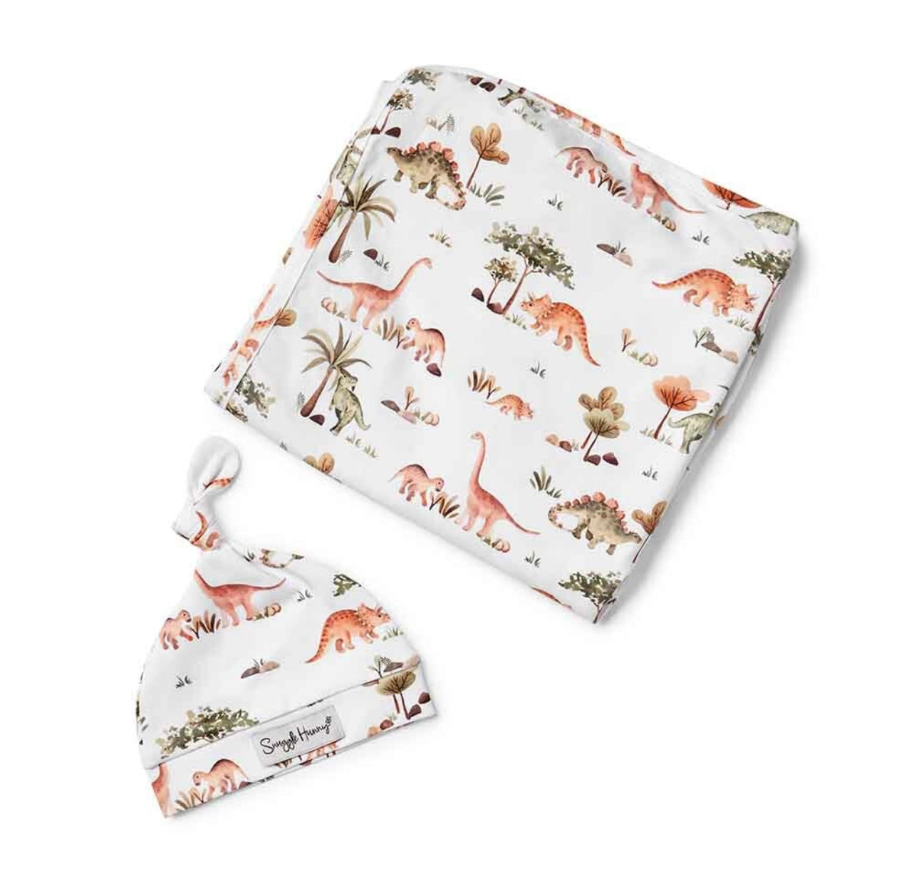 Dino Jersey Wrap & Beanie Set