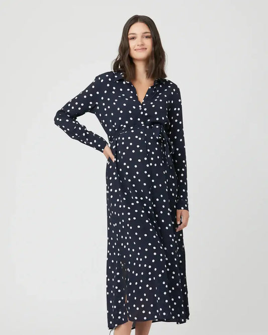 Spot Shirt Dress Navy / White