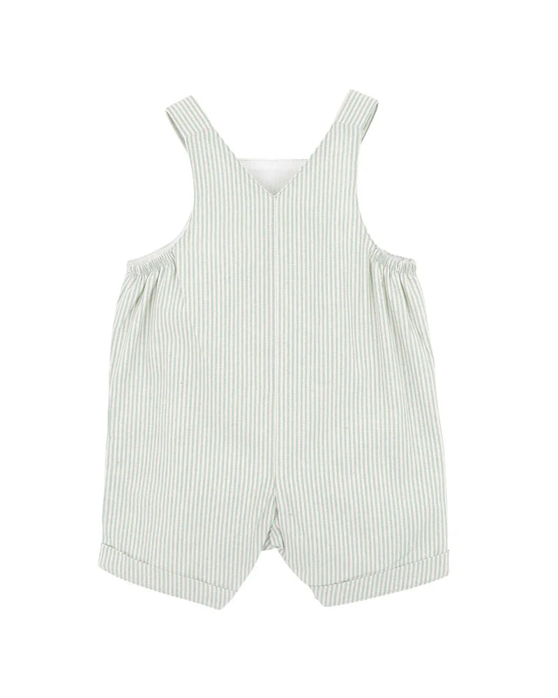Roman Green Stripe Overalls