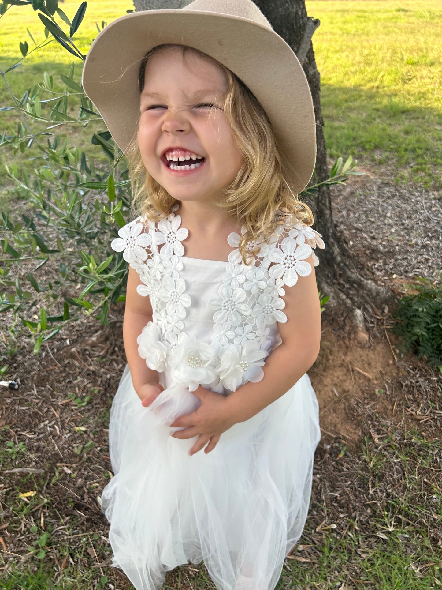 Layla Girls White Tutu Dress