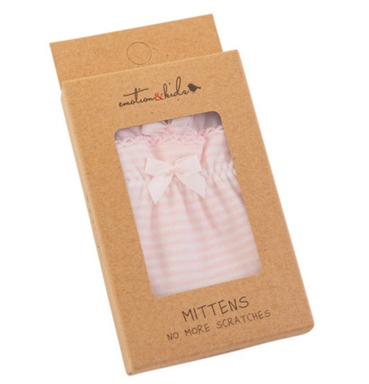 PINK/STRIPE MITTENS - 2 PAIRS