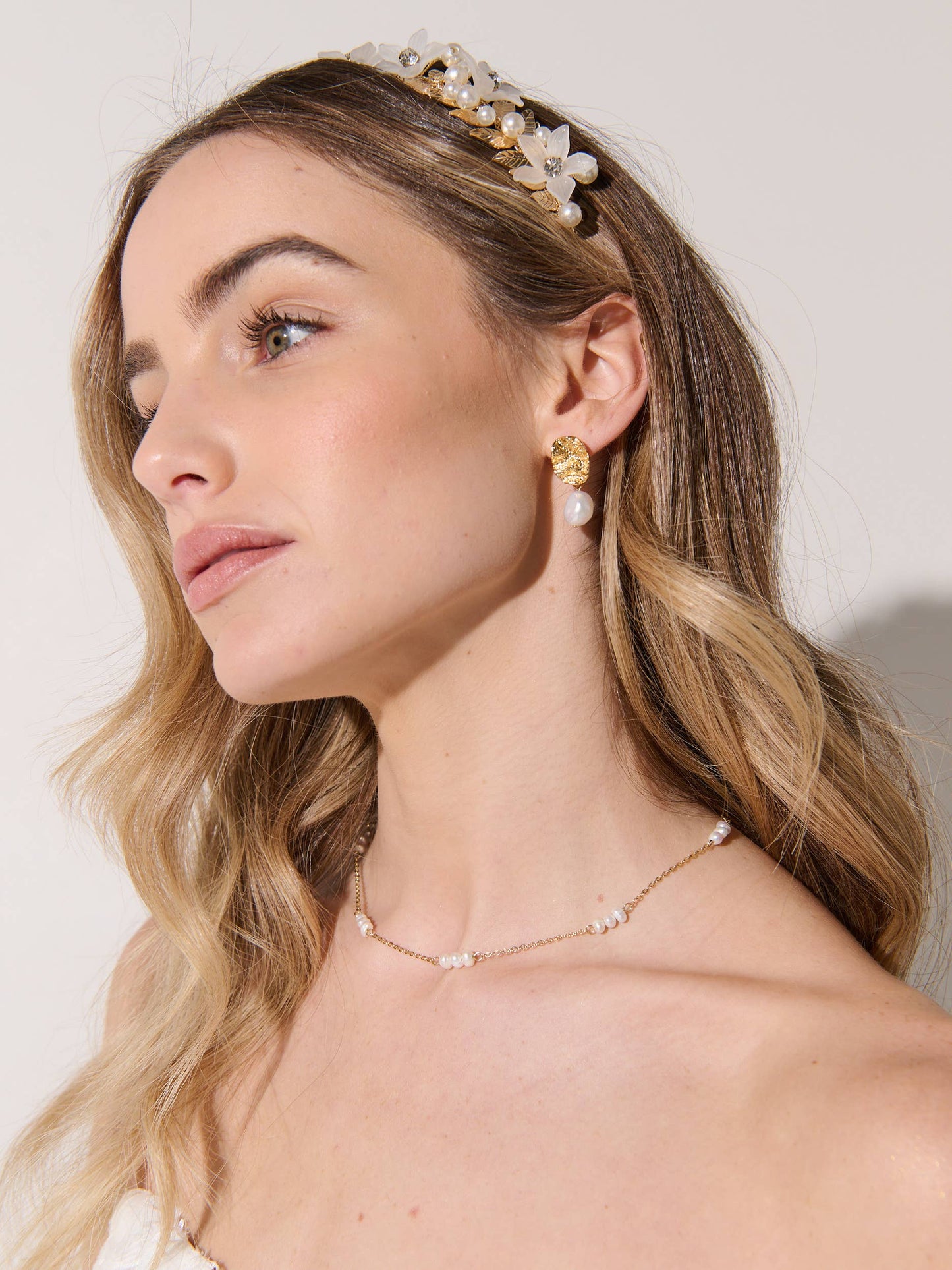 Dainty Pearl Trio 18K Gold Plated Necklace