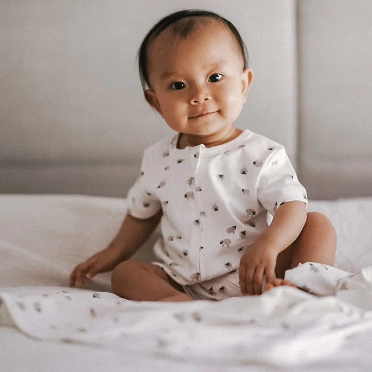 Sheep Short Sleeve Romper