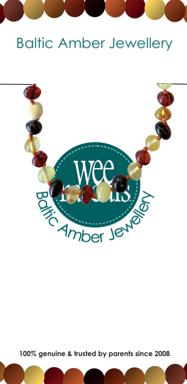 Amber Beads Infant Anklet 15cm