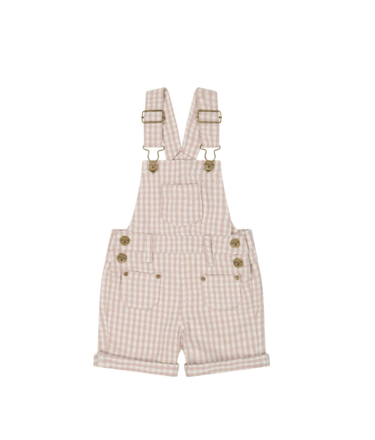 Chase Short Overall - Gingham Pink