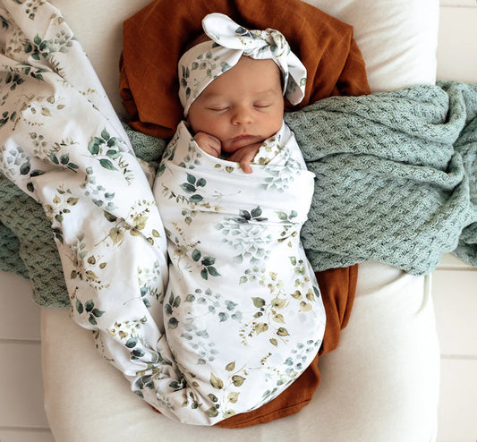 Eden Organic Jersey Wrap & Topknot Set