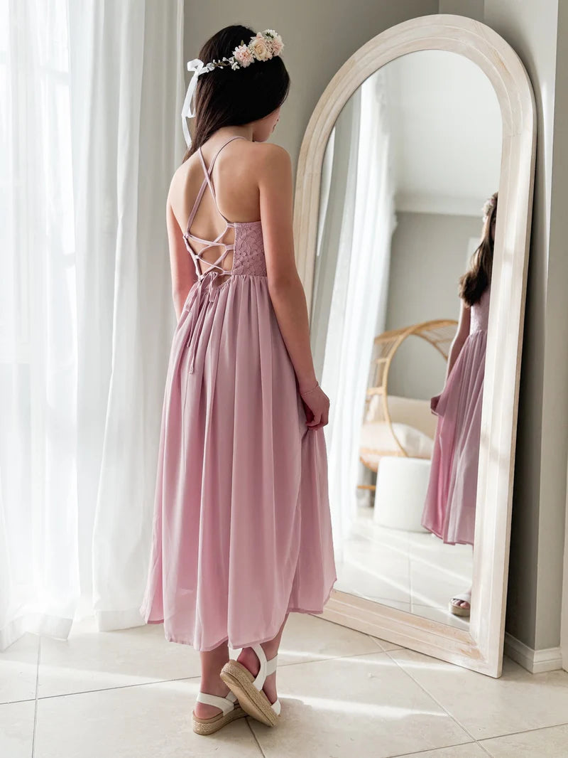 Isabelle Dusty Pink Girls Dress