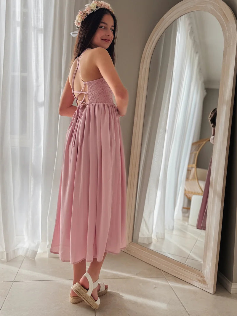 Isabelle Dusty Pink Girls Dress