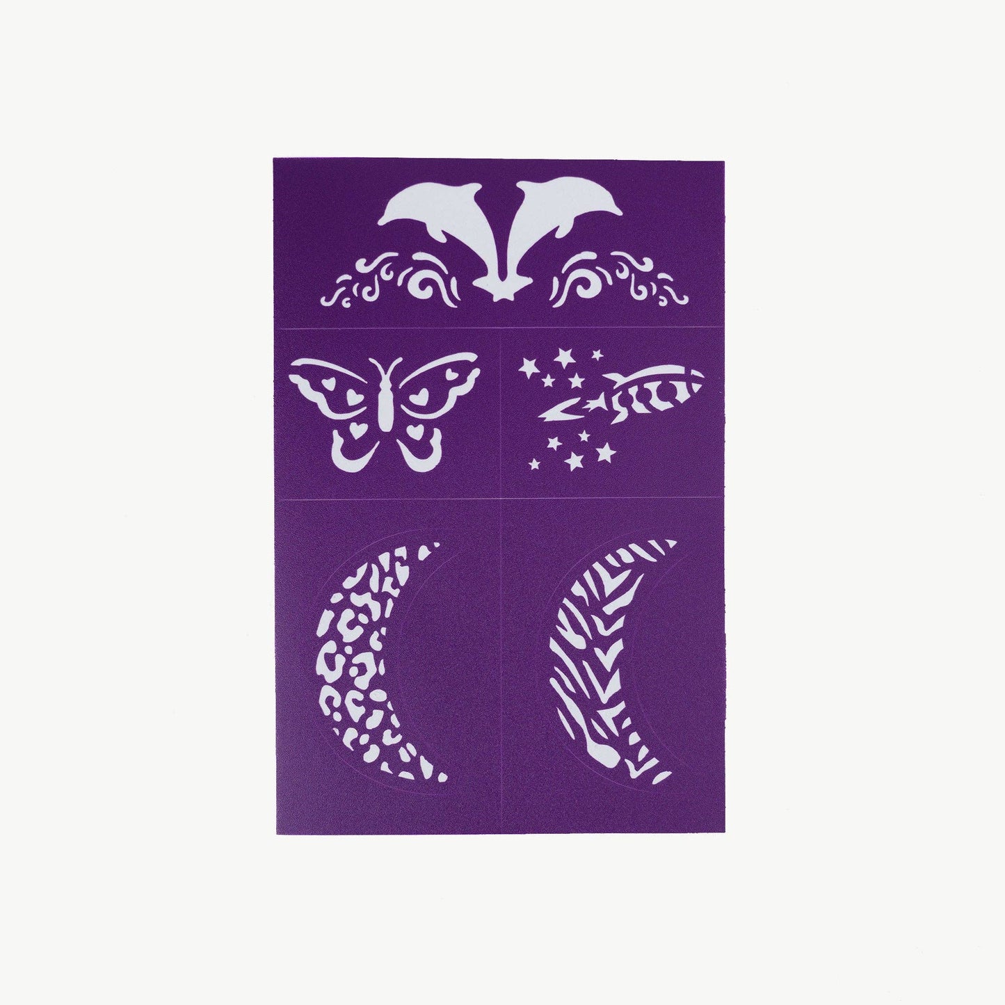 Oh Flossy Reusable Adhesive Face Paint & Makeup Stencils - Purple