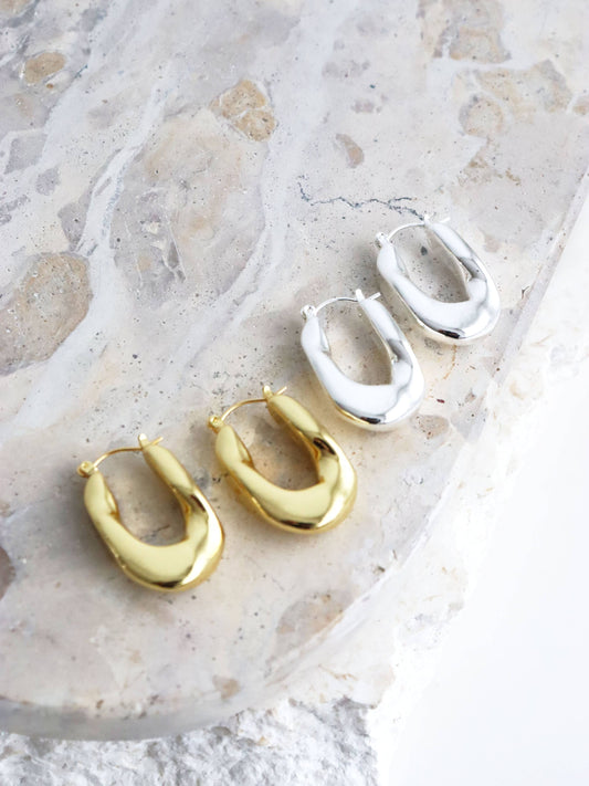 Lea Wavy Earrings in Sterling Silver Plated