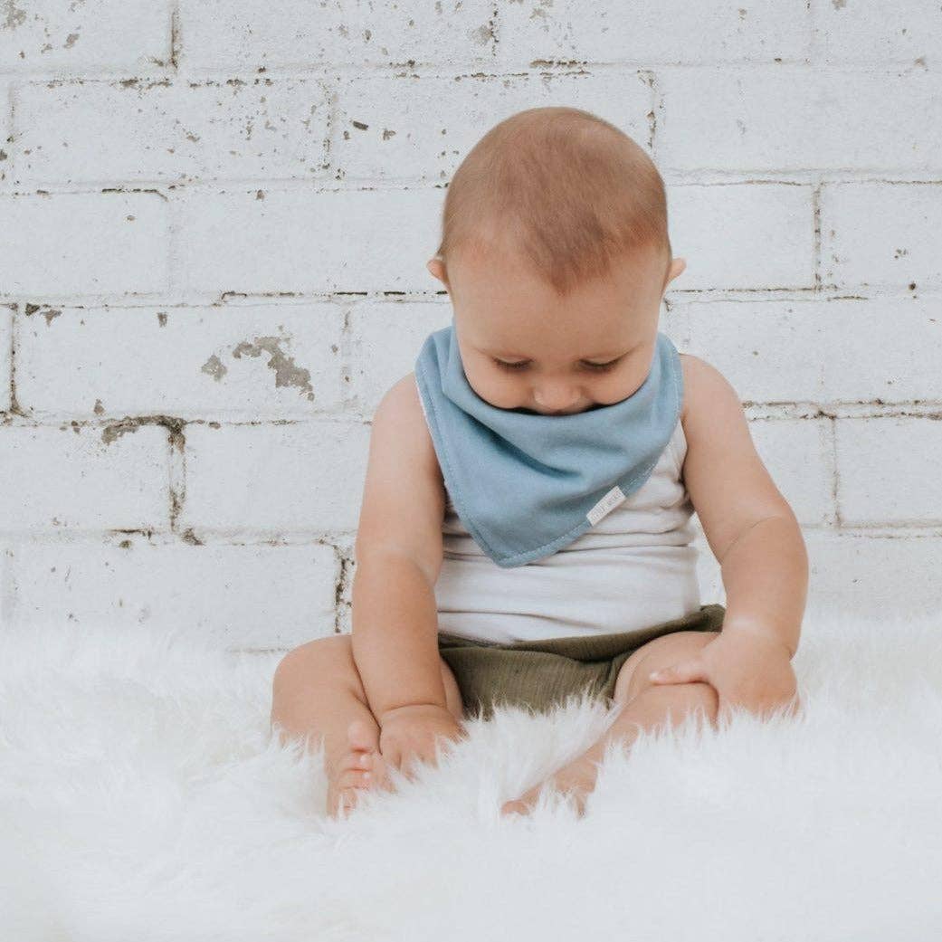 Bandana Dribble Bib Linen | Blue