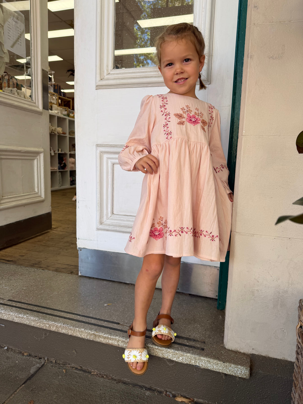 WILD GARDEN EMB. DRESS 3-7 YRS
