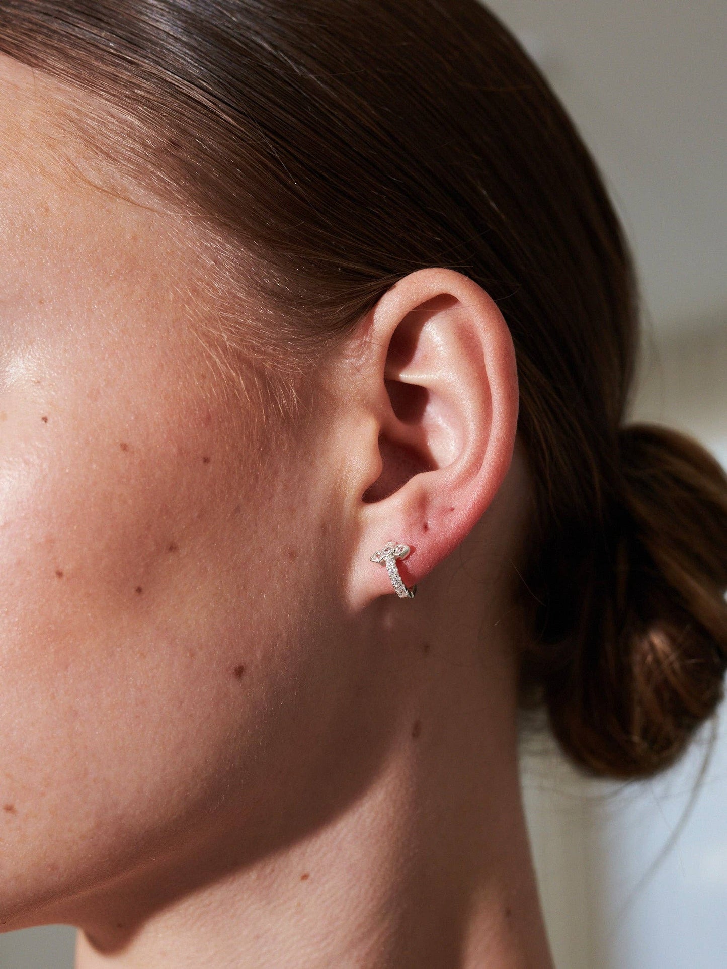 Petit Diamanté Sterling Silver Plated Huggies