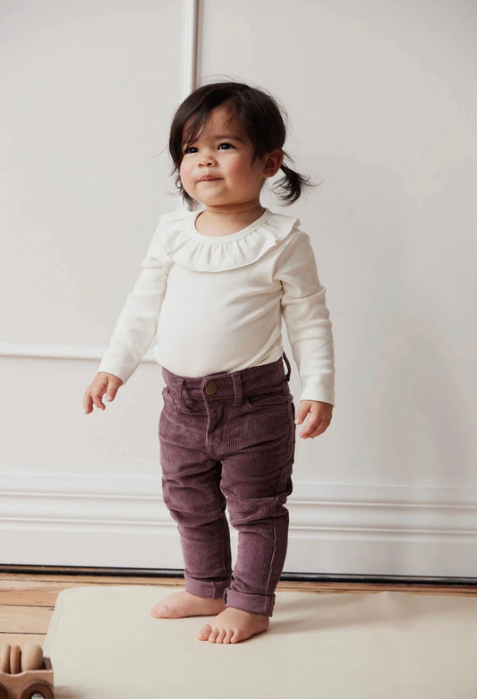 Pima Cotton Fayette Long Sleeve Bodysuit - Milk